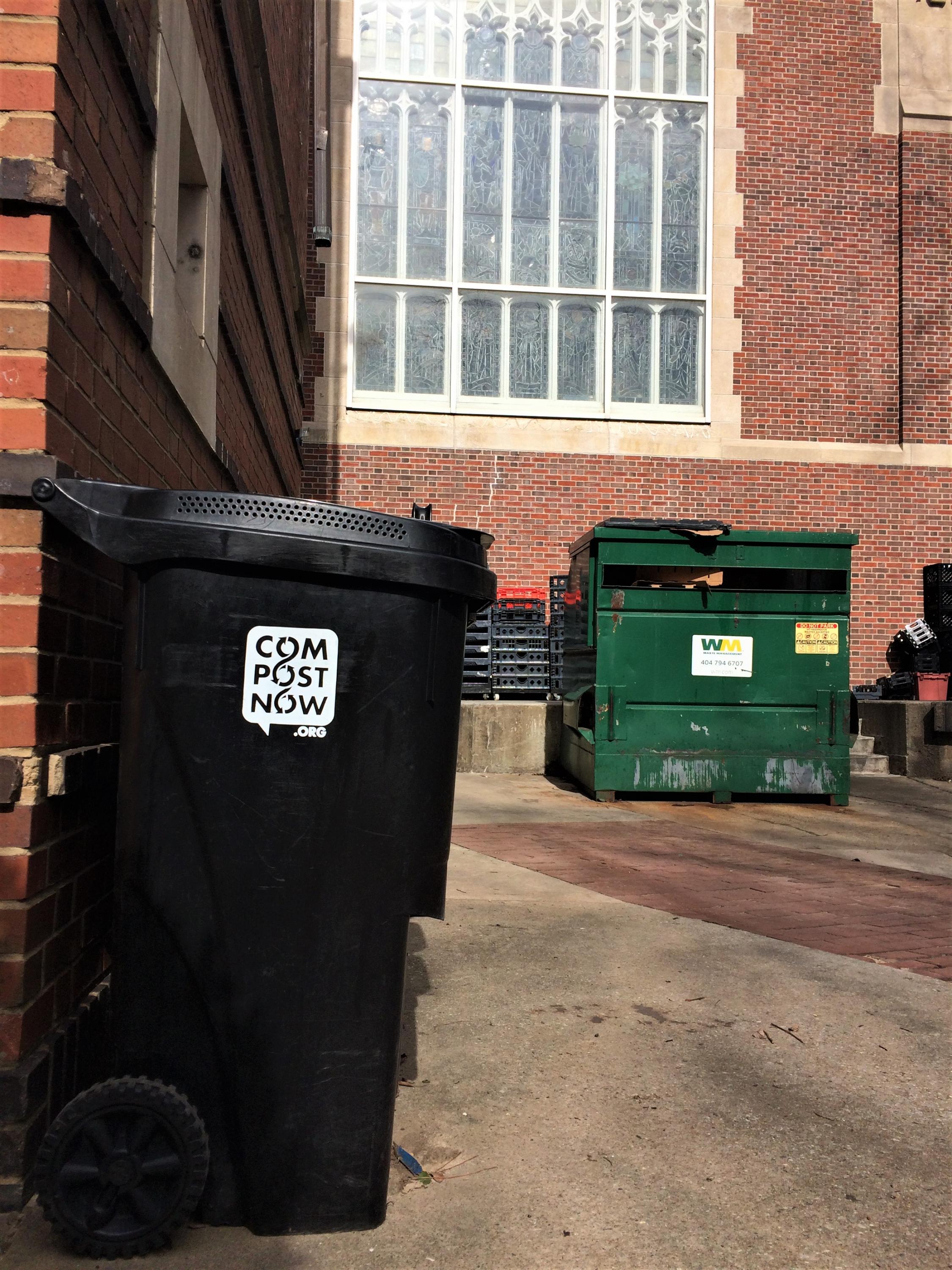 Larger composting bins are located outside of Cloudman, Brittain, and Hopkins next to the dumpsters. Any students on East Campus who are interested in collecting their own food scraps are encouraged to dispose of them in these receptacles.