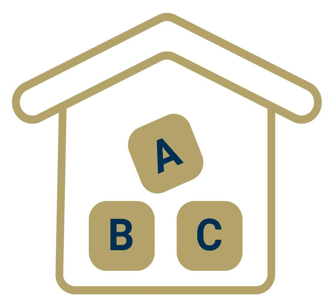 Illustration of a House with ABC blocks inside.