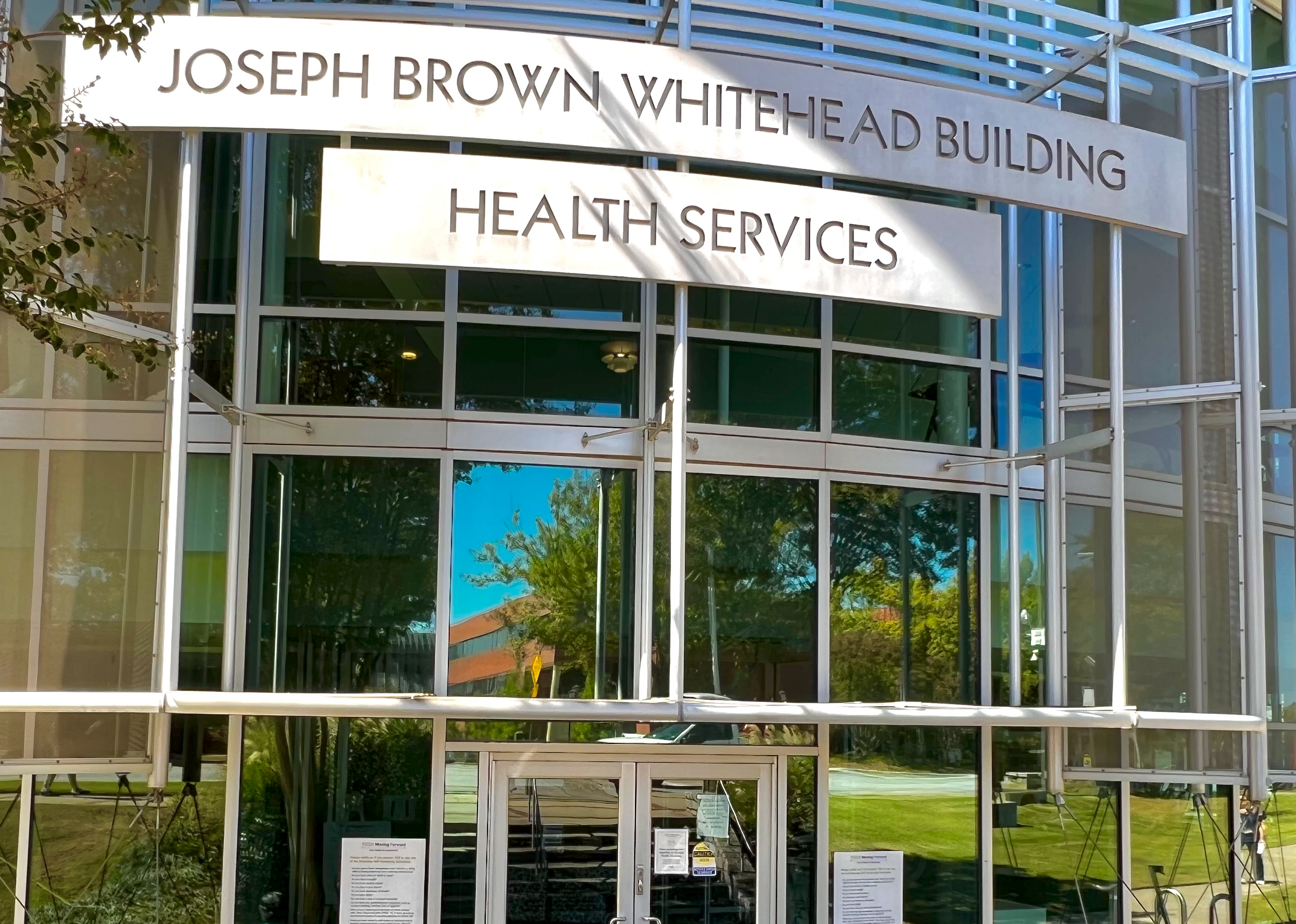 Joseph Brown Whitehead Building Health Services entrance.